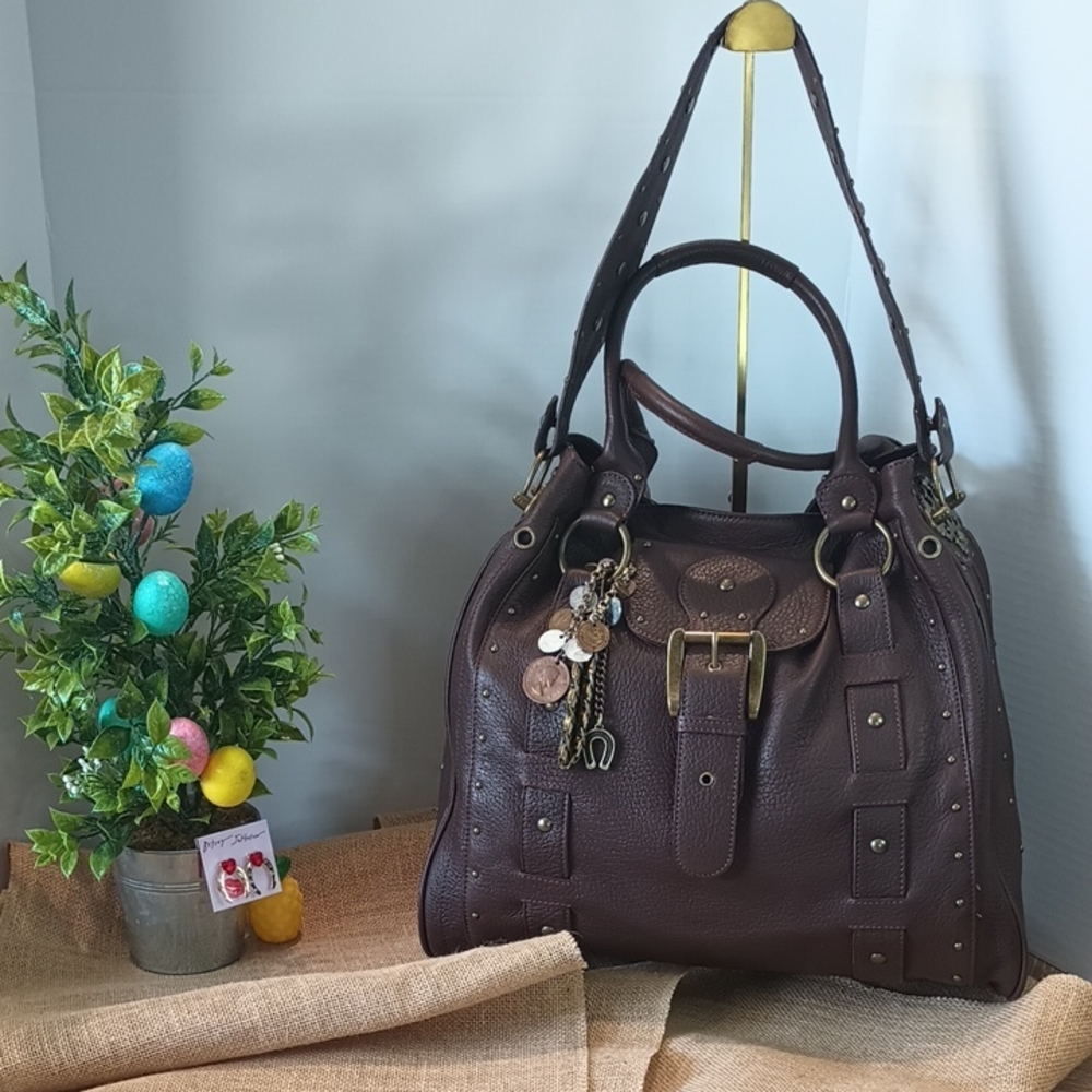 Betsey Johnson Vintage Good Girl Leather Hobo & Dusty & vintage coin Bag Charm - Picture 3 of 7